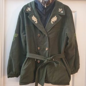 BOGNER 100% Loden Merino Wool & Embroidered Marta "SkiTac" PARKA Jacket Sz 10